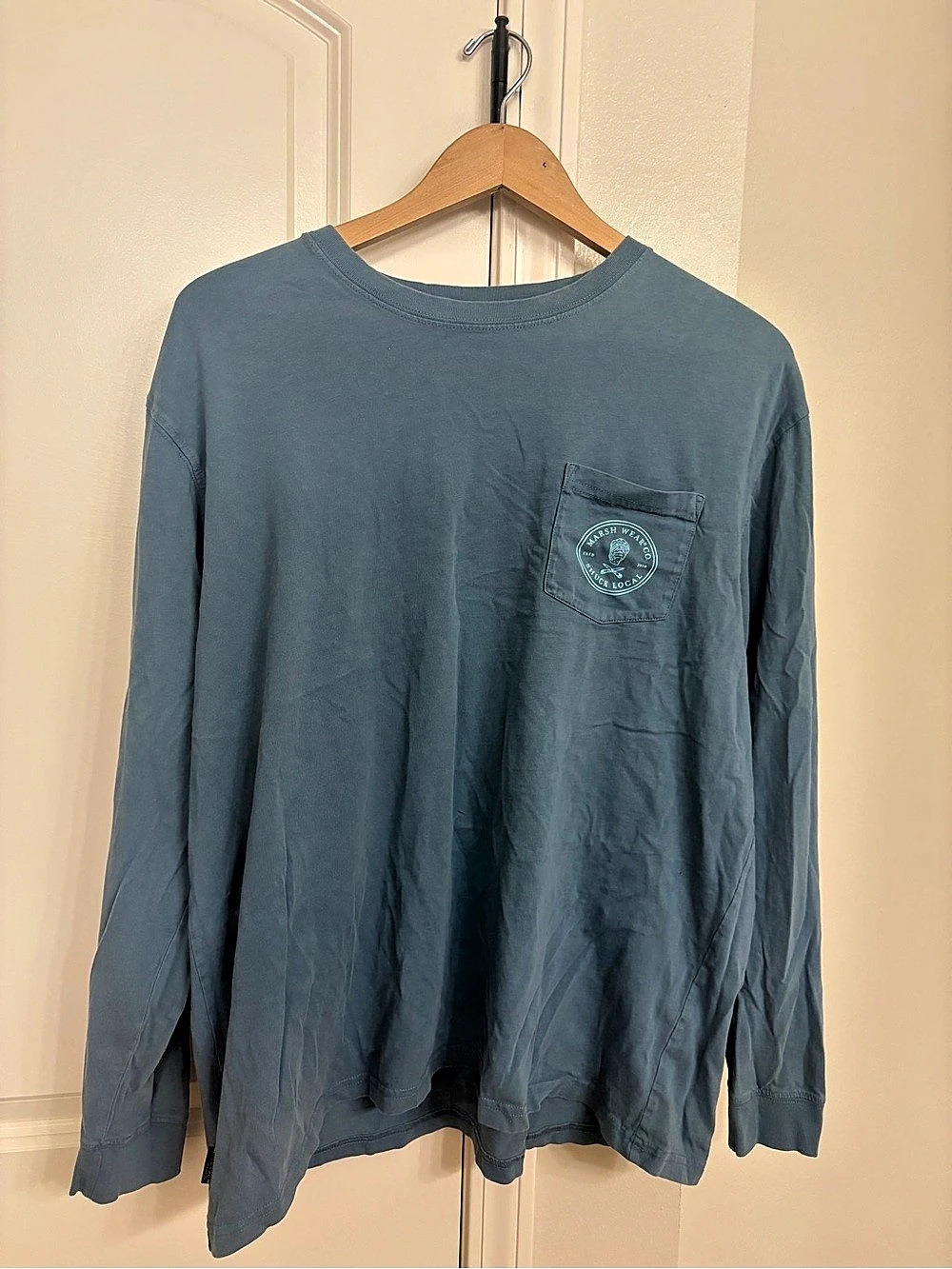 Marsh Wear Ride the Tide Long Sleeve Tee in Blue Like New